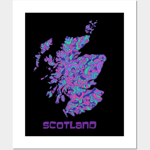 Scotland Map Wall Art by TimeTravellers